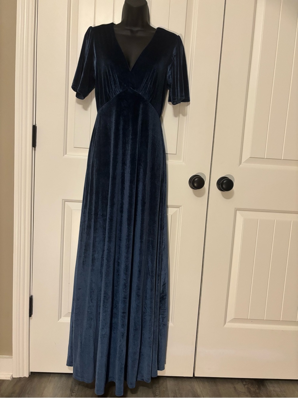 Velvet Maxi Dress in Deep Navy